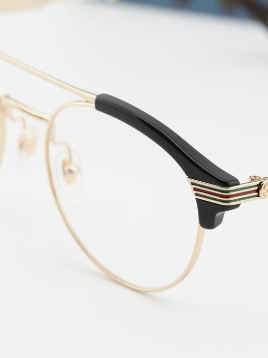 Gucci GG0289O 001 Square Eyeglasses - Black/Gold 51mm main image 5